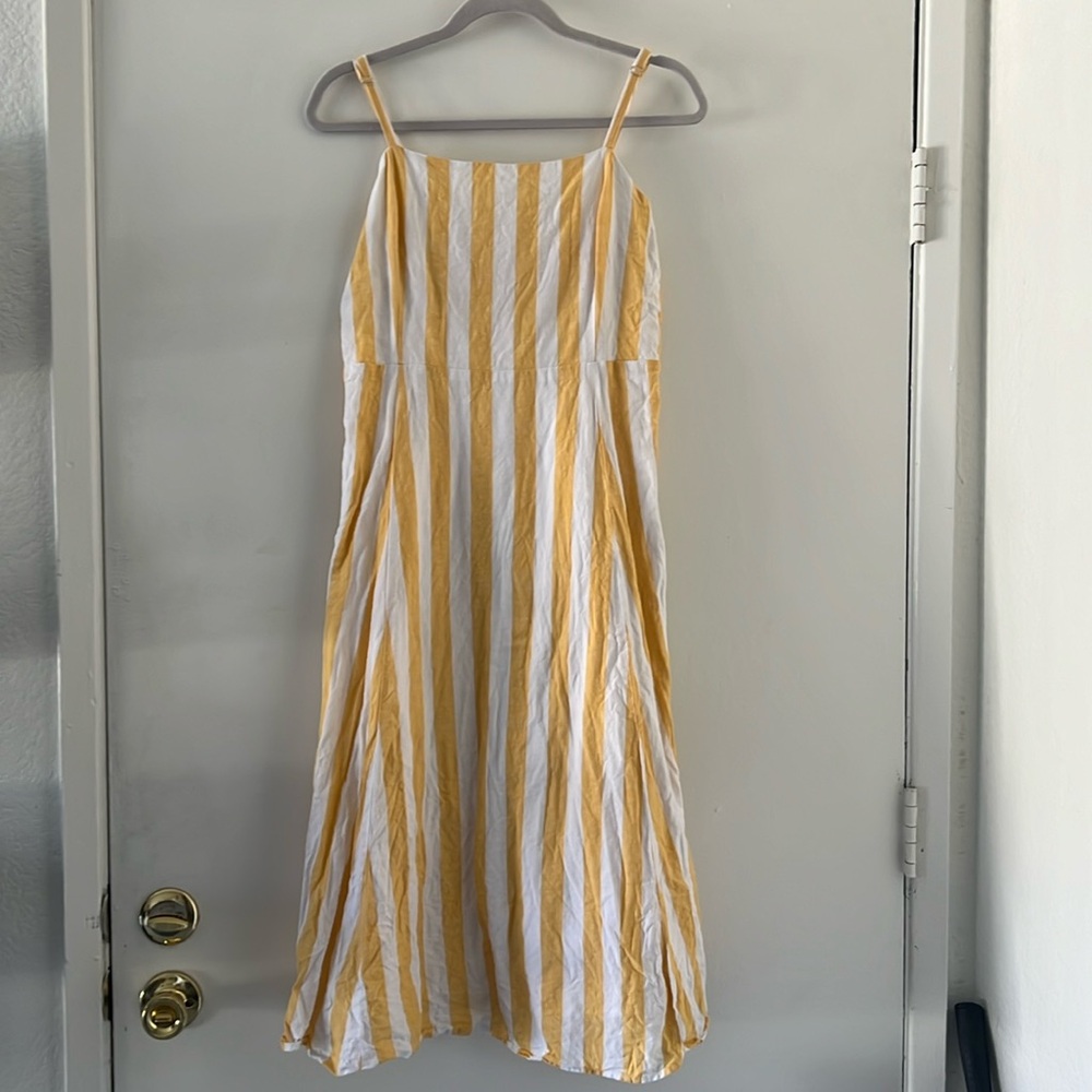 Final Price Gap Yellow and White Striped Dress